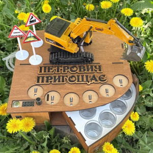 Автоматичний наливатор «Екскаватор» на 6 чарок — Оригінальний дозатор на подарунок