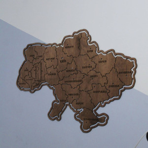 Мапа України з дерева на стіну. Photo 2
