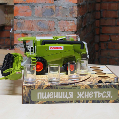 Наливатор алкоголю Комбайн CLAAS NEW на 4 чарки (диспенсер алкоголю, алкогольний наливатор)